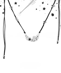 Angel black cord necklace