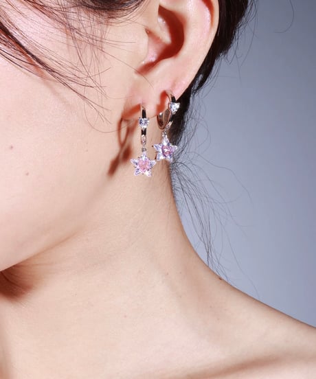 Clear star & heart pierce