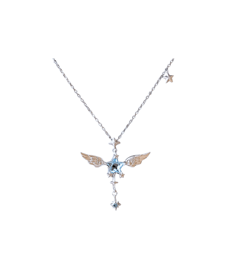 Angel blue star necklace