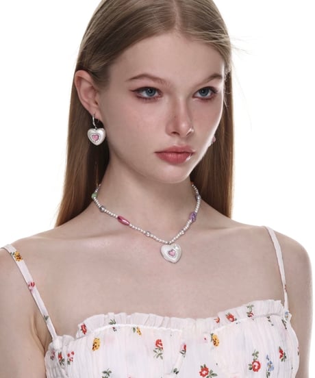 Pink heart in heart pierce