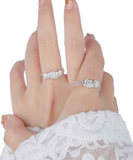 Rose silver ring