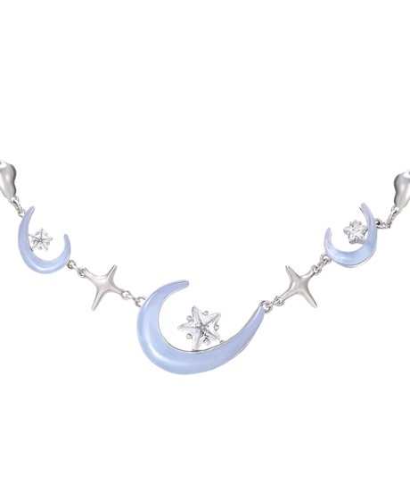 Blue moon star necklace