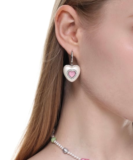 Pink heart in heart pierce