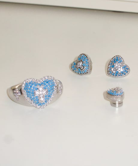 Azure cross heart pierce