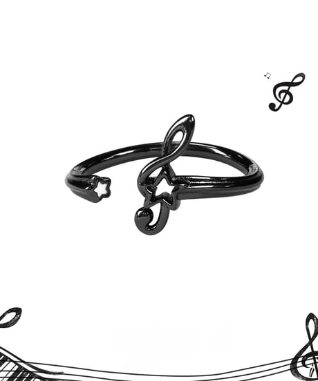 Melody black star ring