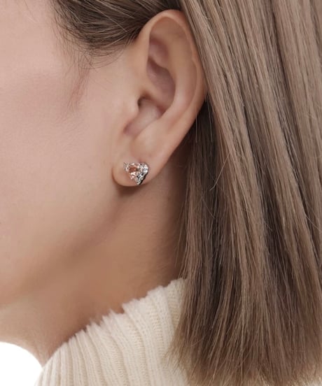 Orange crystal heart pierce