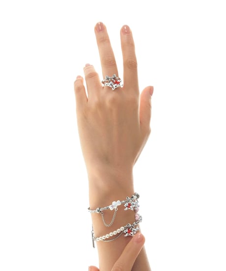 Two dog silver bracelet