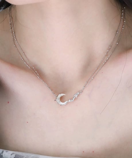 Silver moon necklace