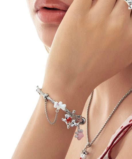 Two dog silver bracelet