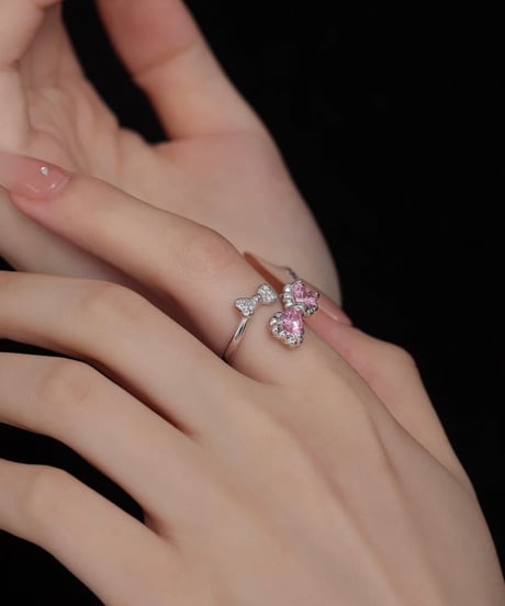 Pink flutter ring