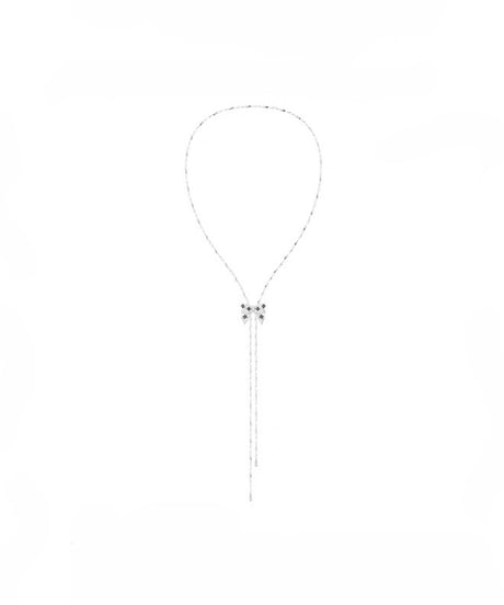 Black petal drop necklace