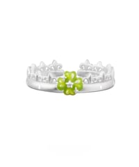 Lucky clover tiara ring