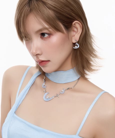 Blue moon star necklace