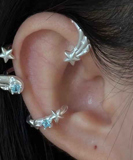 Angel blue star ear cuff