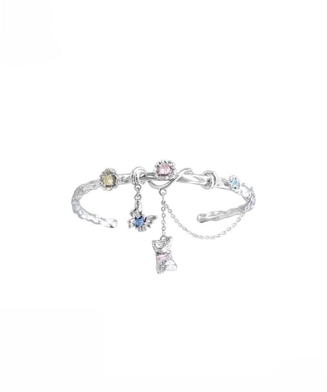 Gem stones charm bracelet