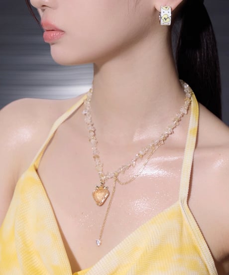 Strawberry crystal necklace