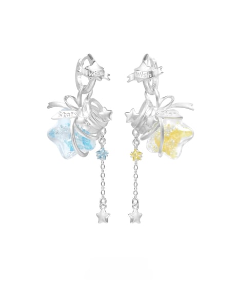Wishing star bottle chain pierce