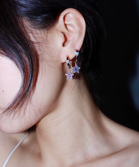 Clear star & heart pierce