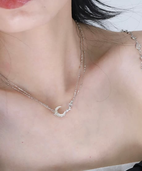 Silver moon necklace