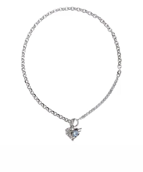 Heart mix chain necklace
