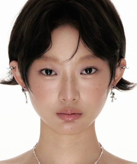 Cat black star ear cuff
