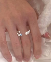 Angel blue star ring