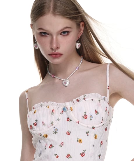 Pink heart in heart pierce