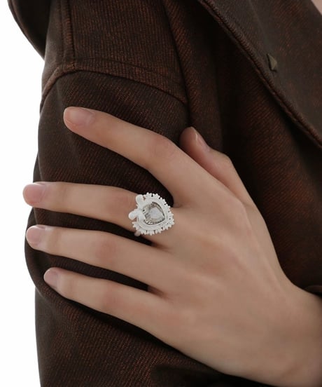 Frozen heart bow ring