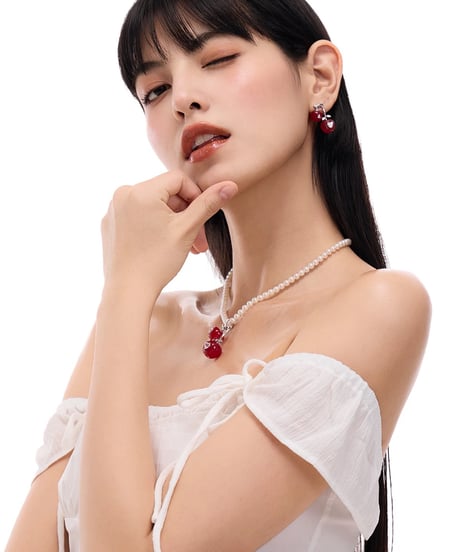 Cherry pearl necklace