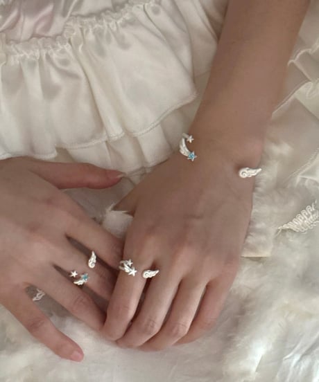 Angel blue star ring