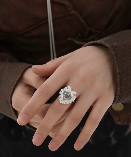 Frozen heart bow ring