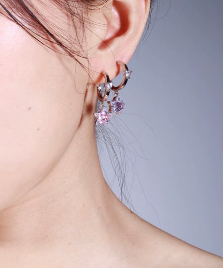 Clear star & heart pierce
