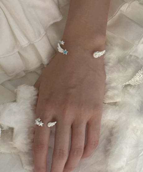 Angel blue star ring