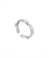 Stone and metal eternity ring