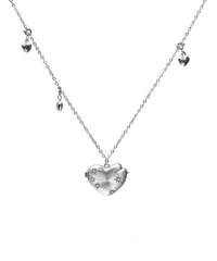 Heart open cat necklace