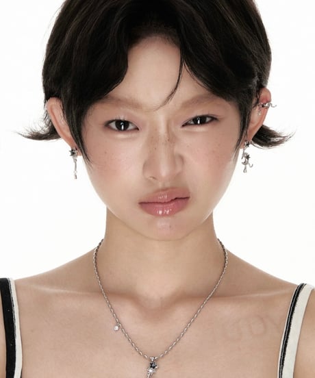 Cat black star ear cuff