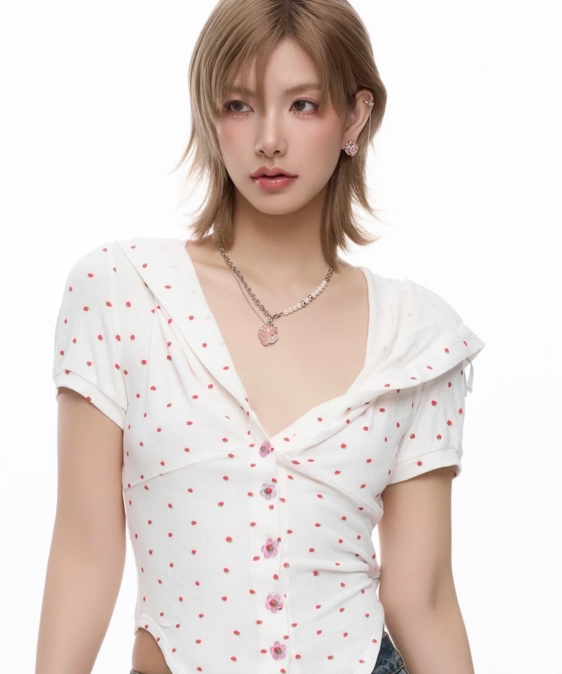 Strawberry mix chain necklace | NOVER
