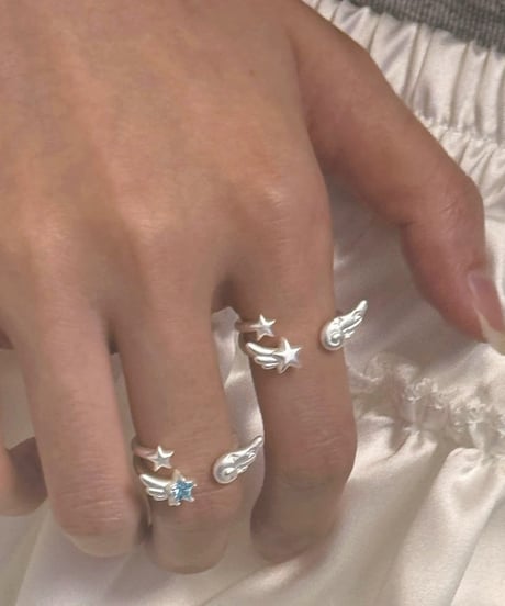 Angel blue star ring