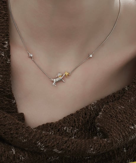 Sheep chase star necklace