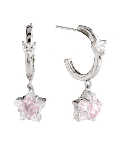 Clear star & heart pierce