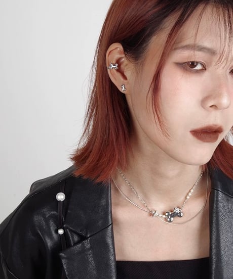 Bone silver ear cuff