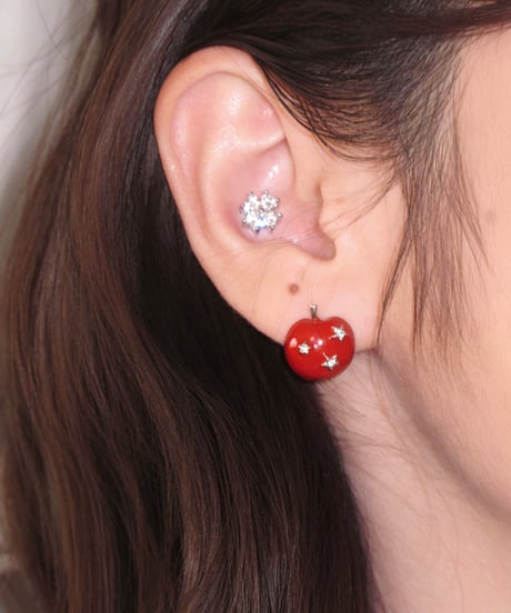 Apple star pierce & earcuff