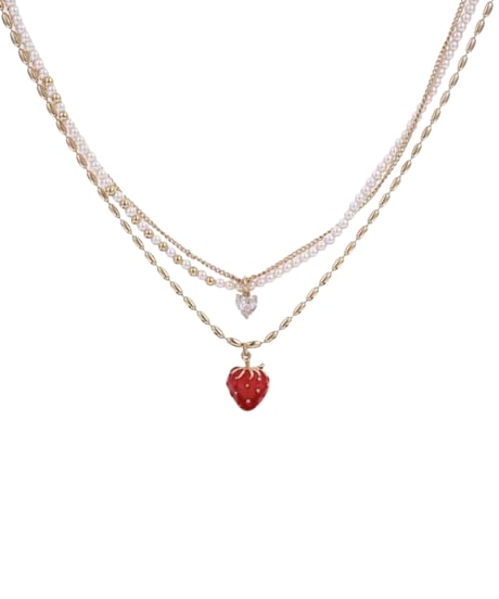 Strawberry  layer necklace