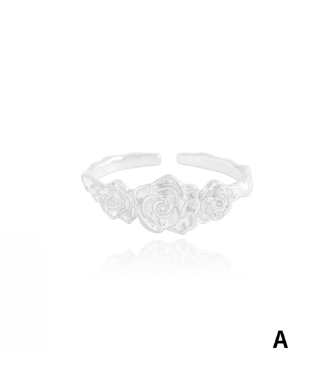 Rose silver ring