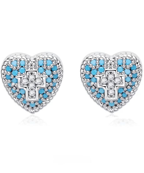 Azure cross heart pierce