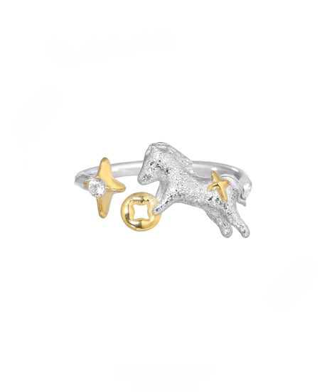 Gold rich horse ring