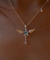 Angel blue star necklace