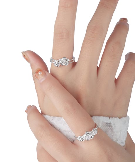 Rose silver ring