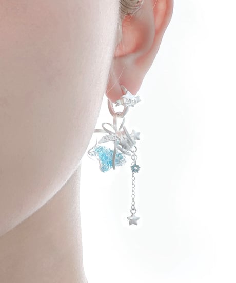 Wishing star bottle chain pierce