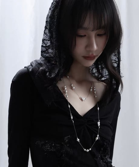 Veil pearl blossom necklace